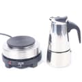 Miniatyrbillede 2 af 2: Espresso-maskine, 220V, 200ml kapacitet, inkluderer elektrisk komfur,Sølv