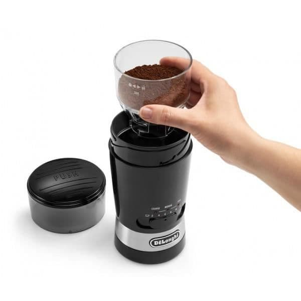 DELONGHI KG210 kaffekvarn - Svart - 170 W - 3 malningsinställningar - Kapacitet 90 g
