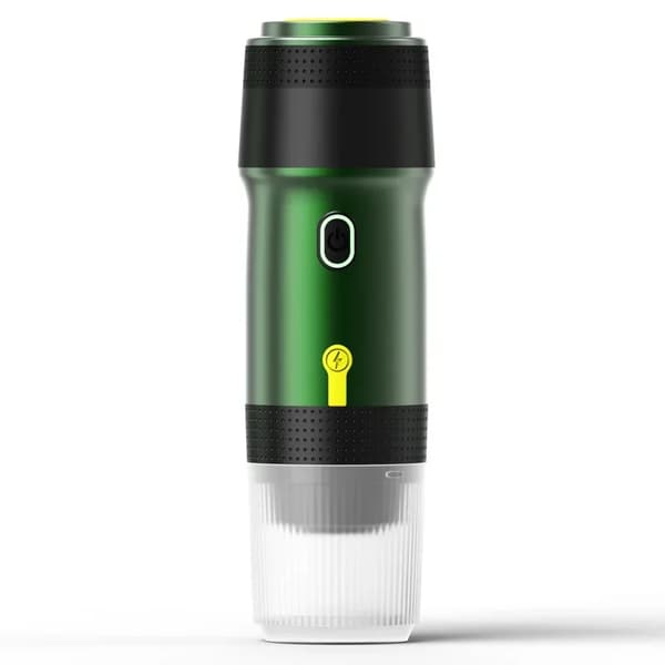 Kaffemaskine, 3-i-1 design, bærbar opladning,Metallic grøn