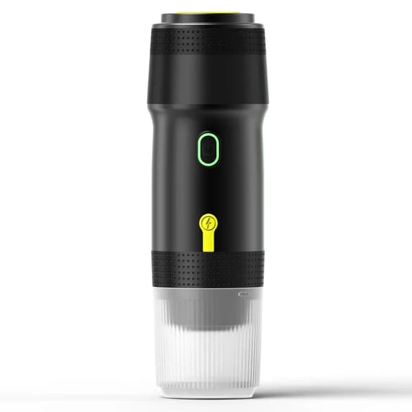 Kaffemaskin, 3-i-1-design, bärbar laddning,Metallisk svart
