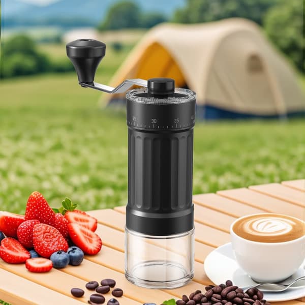 OBOSOE Manuell Kaffekvarn med Justerbar Keramisk Konisk Kvarn – 40 Nivåers Inställning