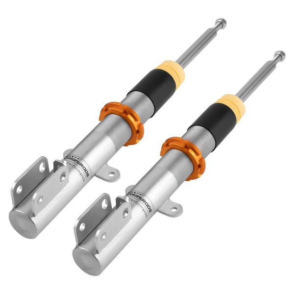 Coilover-jousituspaketti, säädettävä alennus 0-60mm, parannetut jousikovat eteen 3kg/mm, taakse 4kg/mm