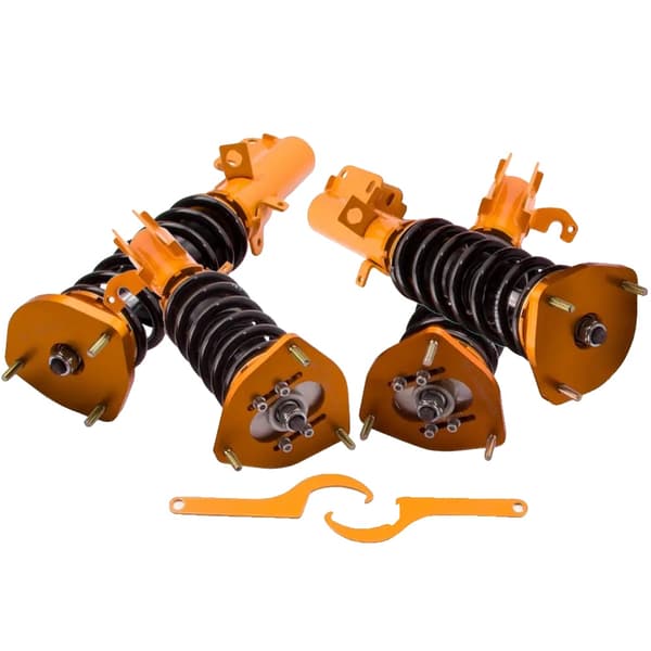Höjdjusterbara coilovers, sänkningskit, förbättrad prestanda,Orange