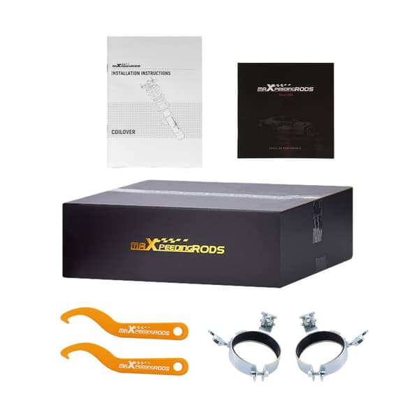 Coilover Sänkning Kit, Justerbar Höjd 1-3 Tum, Hög Styvhet Coil Fjädrar, Komplett Installationspaket