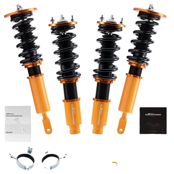 Coilover sænkningskit, justerbar højde 1-3 tommer, høj stivhed coilfjedre, komplet installationspakke