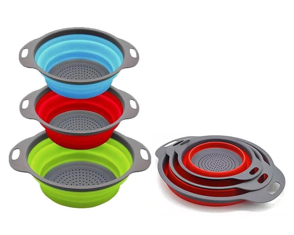 3-Pack - Hopfällbara Durkslag / Silar - 3 storlekar