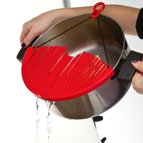 SHOP-STORY - New Generation Universal Durkslag Red Drainer Lätt att förvara och kompatibel med alla storlekar av kokkärl