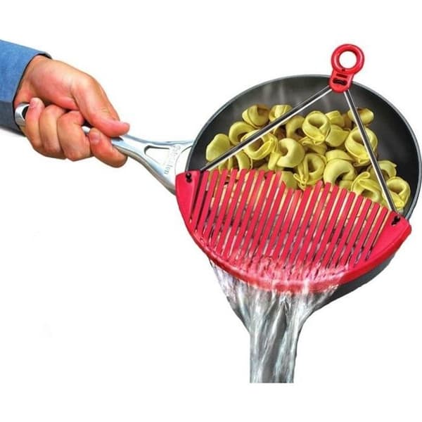 SHOP-STORY - New Generation Universal Durkslag Red Drainer Lätt att förvara och kompatibel med alla storlekar av kokkärl