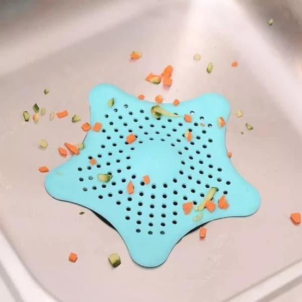 Badrumsavloppskran - Ej specificerat - Sjöstjärna - Silikon - 15cm x 14cm - Blå
