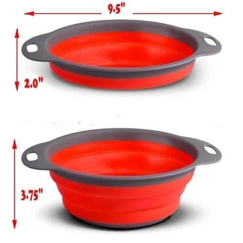 Hopfällbar silikon - Ej specificerad - 2-pack - Röd - 8 och 9,5 tum - BPA-silikonfri