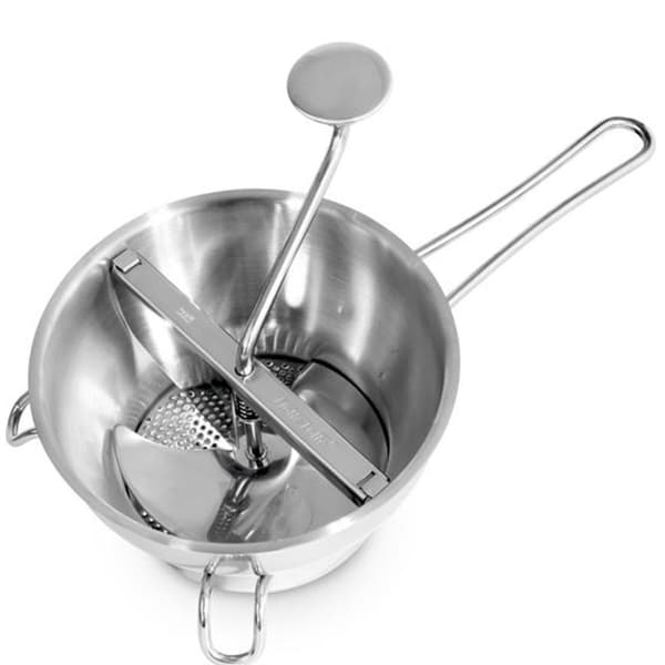 Ruostumattomasta teräksestä valmistettu seula vihannesten soseuttamiseen. 200 mm - Hendi 515501
