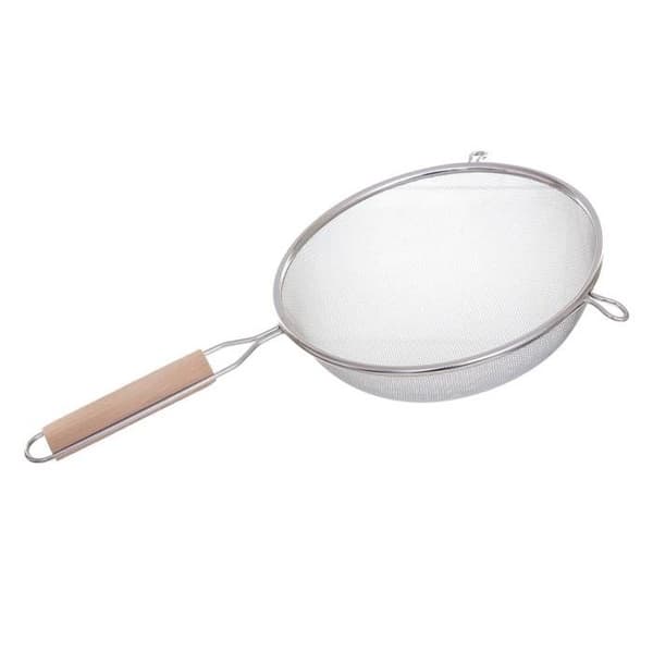 Secret de Gourmet - Set med 3 durkslag i rostfritt stål + trähandtag i rostfritt stål