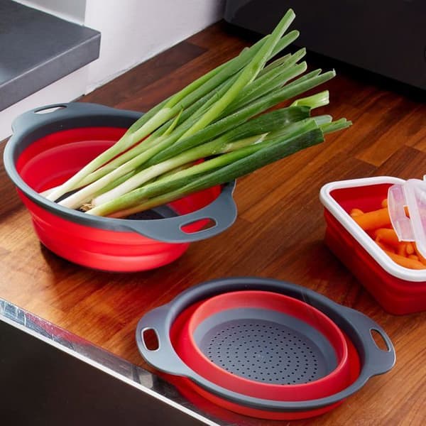 Westmark - 212222E6 - Set med siler, 2 stycken ihopvikbara, 1x av varje, 22 cm och 18.5 cm plast, antracit/röd,