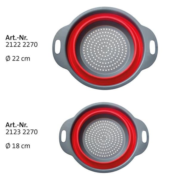 Westmark - 212222E6 - Set med siler, 2 stycken ihopvikbara, 1x av varje, 22 cm och 18.5 cm plast, antracit/röd,