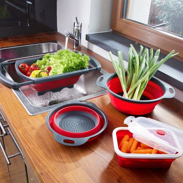 Westmark - 212222E6 - Set med siler, 2 stycken ihopvikbara, 1x av varje, 22 cm och 18.5 cm plast, antracit/röd,
