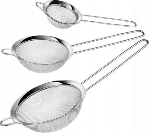 KÖKSSILT I STÅL, SET MED 3 SILAR, 5, 7, 8 CM