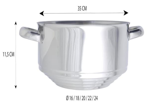 Passoire - chinois Artame - ART32956 - , , Passoire Cuit Vapeur Multi-Diamètre Avec Couvercle, Ø16Cm à Ø24 Cm