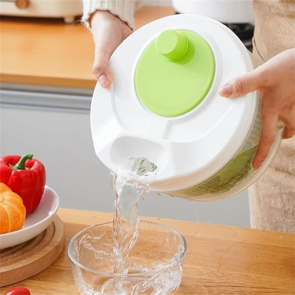 OBOSOE Manuell sallad spinner, grönsaker tork korg med hand vev, frukt avlopps kök Gadget