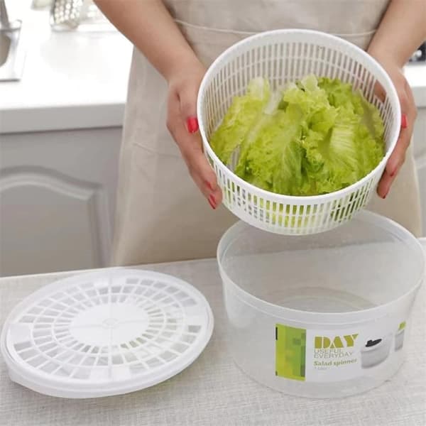 OBOSOE Manuell sallad spinner, grönsaker tork korg med hand vev, frukt avlopps kök Gadget