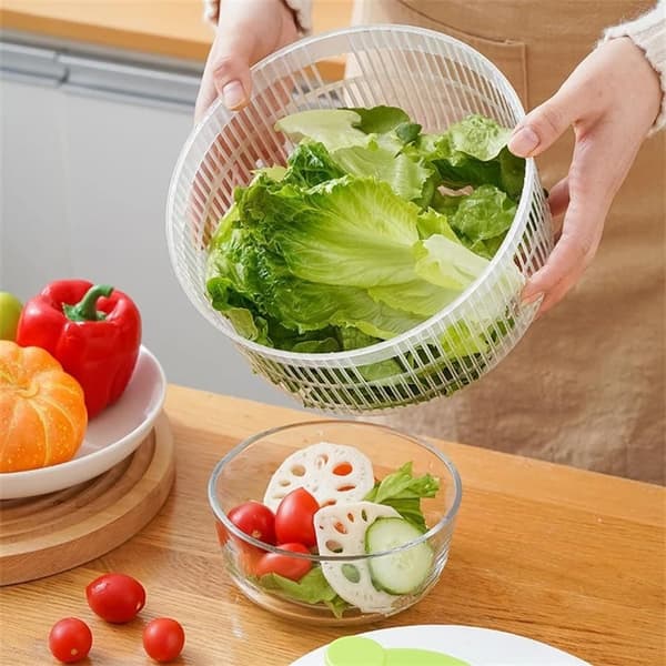 OBOSOE Manuell sallad spinner, grönsaker tork korg med hand vev, frukt avlopps kök Gadget