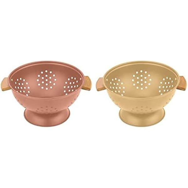 Pasta durkslag - DKD Home Decor - 30 x 24,5 x 14 cm - Terrakotta - Rostfritt stål - Gul