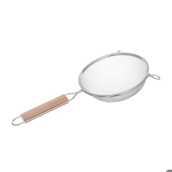 Secret de Gourmet - Set med 3 durkslag i rostfritt stål + trähandtag i rostfritt stål