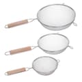 Miniatyrbild 1 av 5: Secret de Gourmet - Set med 3 durkslag i rostfritt stål + trähandtag i rostfritt stål