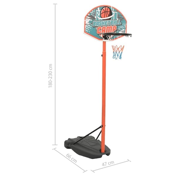 vidaXL Flyttbar basketkorg justerbar 180-230 cm