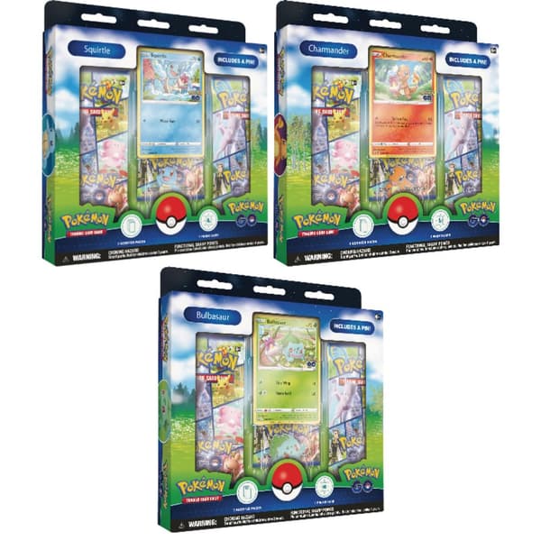 Pokemon GO Pin Collection Charmander, Squirtle, Bulbasaur Ass.