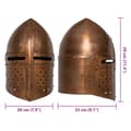 Miniatyrbillede 6 af 8: vidaXL middelalderlig ridderhjelm til rollespil antik stål kobberfarvet