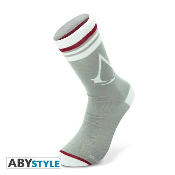 ASSASSINS CREED - Socks- Grey - White - Crest