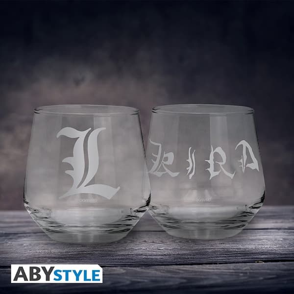DEATH NOTE - 2 Glass Set Kira  L EUROPE x2