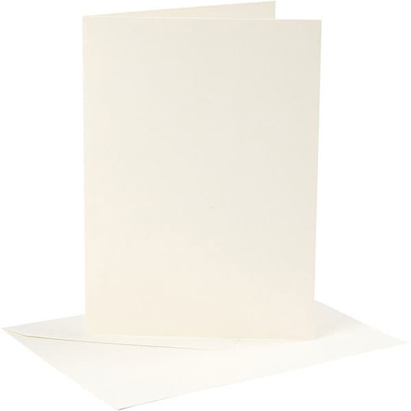Kort och kuvert - A6 - Off-white - 10 set