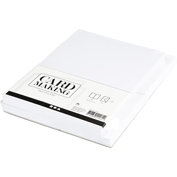 Kort och kuvert - A6 - Vit - 50 set