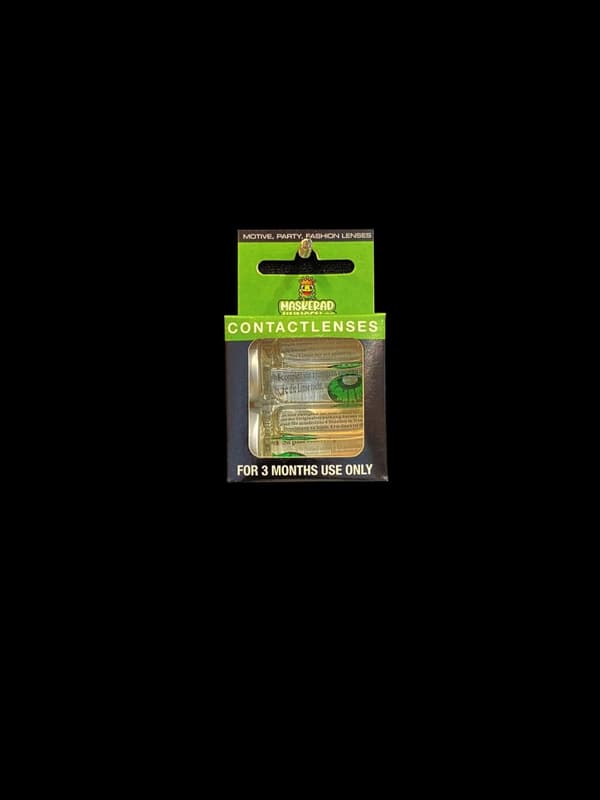 Partylinser grønne 3 mdr reptil farvede linser halloween seje vilde uhyggelige