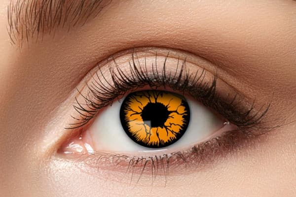 Party-linser oransje 3 mnd fargede linser halloween kule crazy skumle