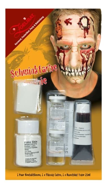 Zombi-setti valkoiset linssit lateksi veri party-linssit halloween siistit hullut pelottavat