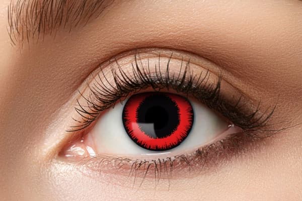 Party-linssit punaiset 3 kk värilliset linssit halloween siistit hullut pelottavat