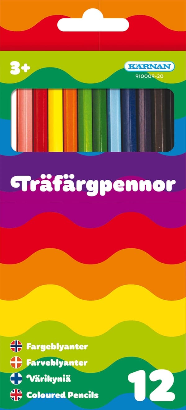 Träfärgpennor 12st