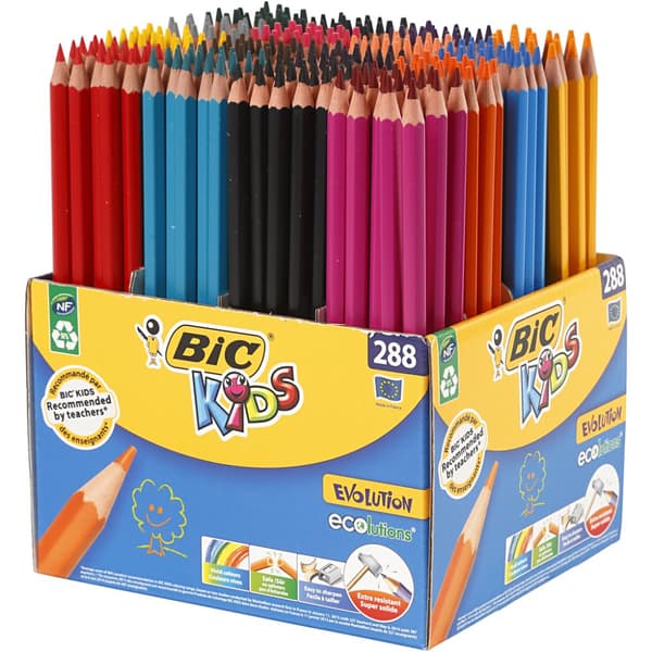 Bic Kids Evolution färgpennor - 288 st - Mixade färger - 3 mm