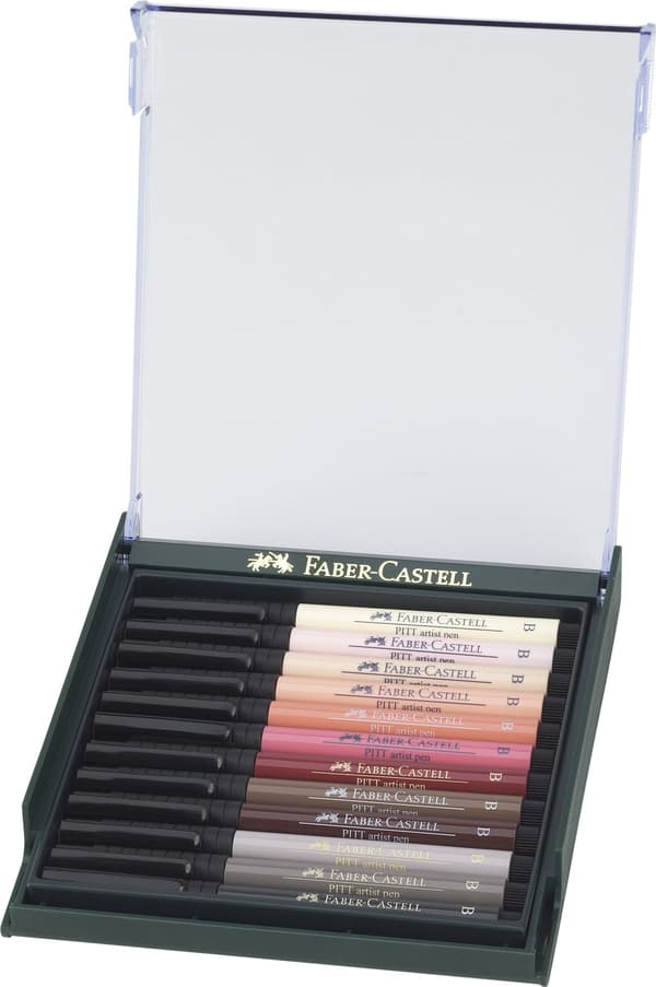 Soft Brush Pen Pitt Artist Hudfärger 12-pack Faber-Castell
