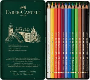 Färgpennor Polychromos Metalletui 12-pack Faber-Castell