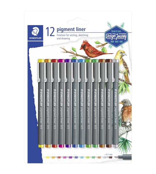 Design Journey Pigment Liner 12-pack Staedtler