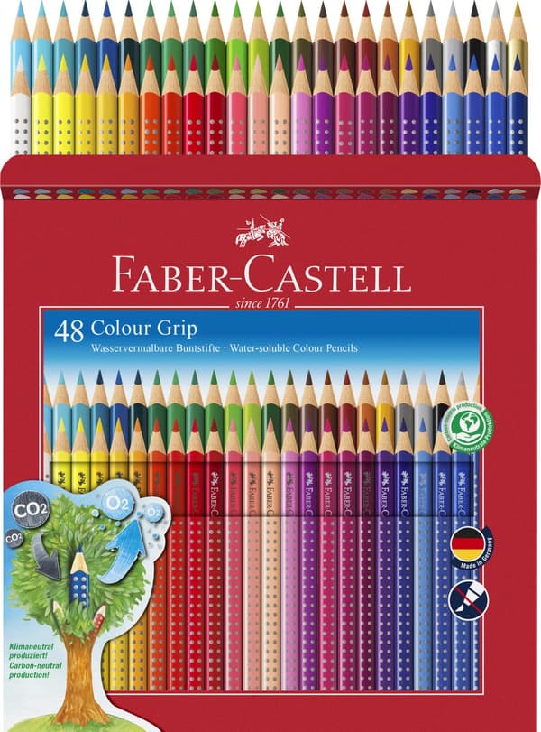 Akvarellpennor Grip 48 färger Faber-Castell