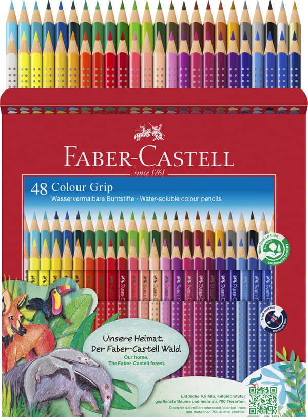 Akvarellpennor Grip 48 färger Faber-Castell