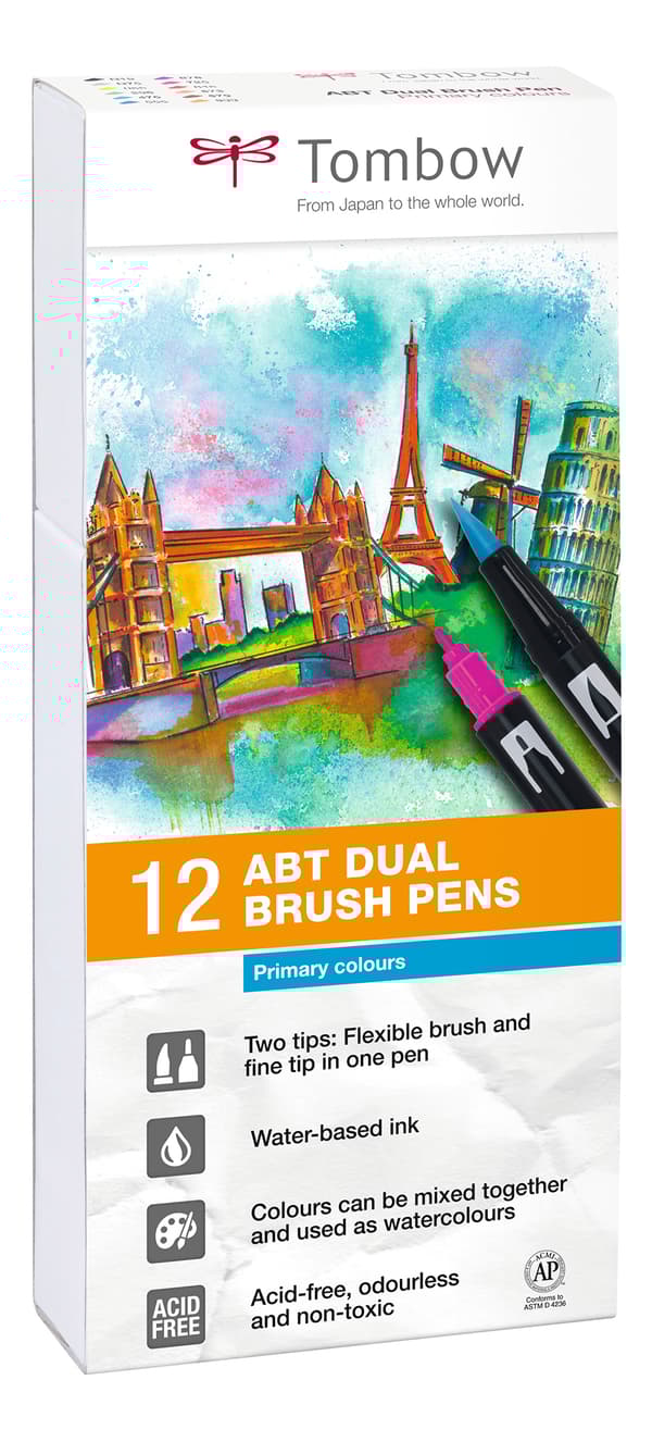 Brush Pen Ritpennor Tombow ABT Dual Brush Bas 12-pack