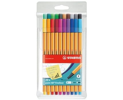 Fineliner Point 88 20 farger Stabilo