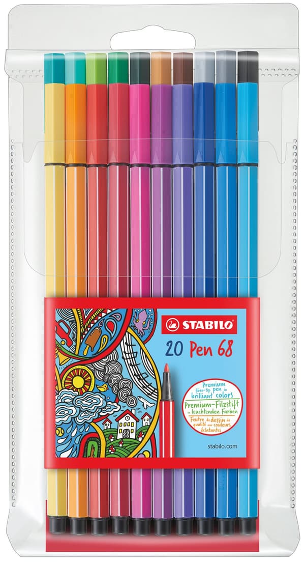 Pen 68 Fiberpenna 20-pack STABILO