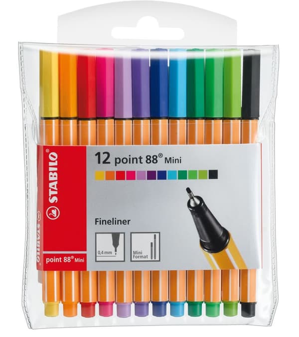 Fineliner Point 88 Mini 12-pack Stabilo