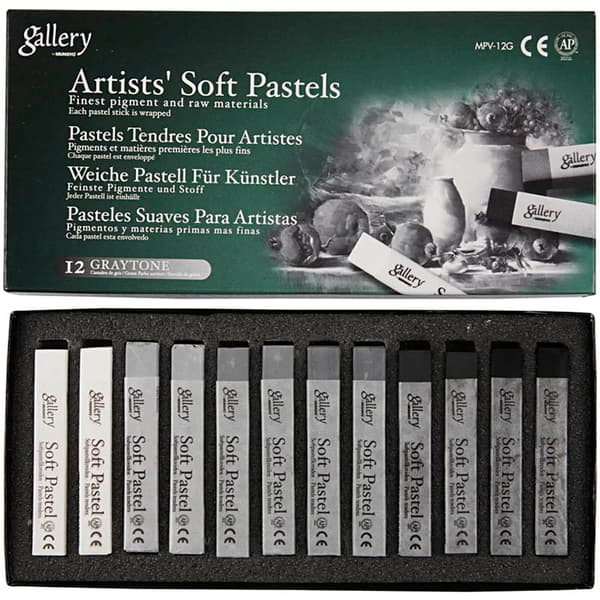 Gallery Torrpastell, L: 6,5 cm, tjocklek 10 mm, svart/vit harmoni, 12 st./ 1 förp.